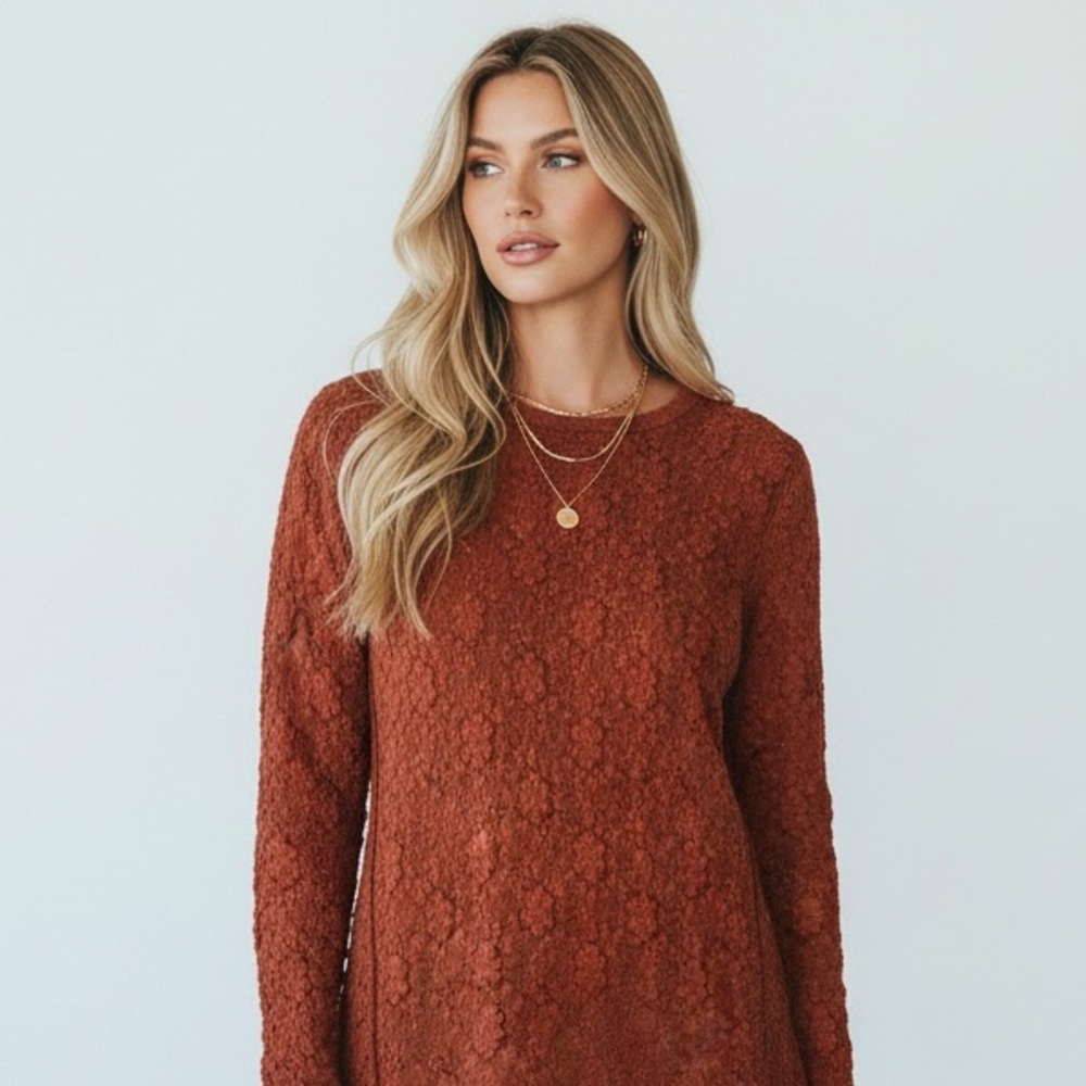 🌻 2FOR$20 - Devoted Lace Long Sleeve Top - NWOT Size Medium